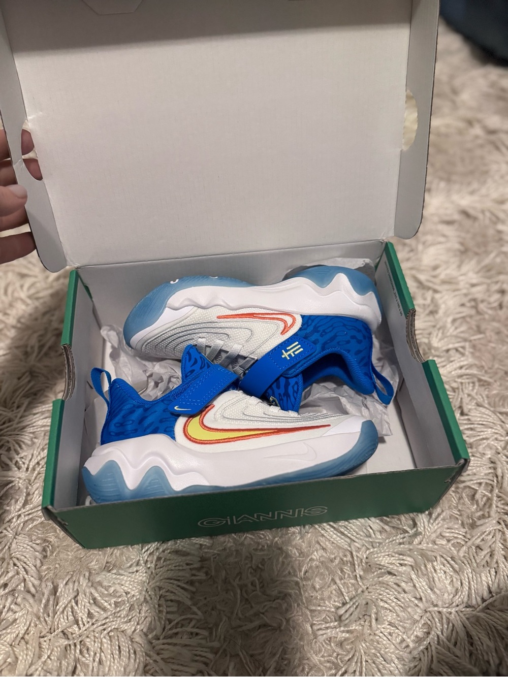 Bran New Nike Giannis Immortality 4 SE White Lemon Twist Kids Shoes
